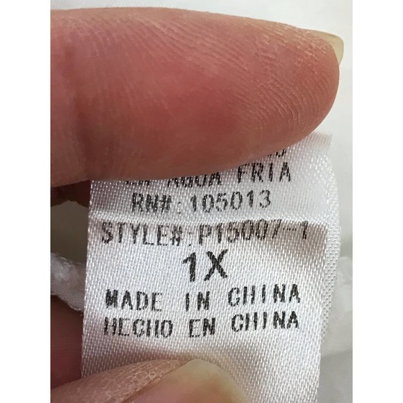 Andree by Unit Eyelet White Cotton Top Neon Multicolor Fringe Tassels Size 1X - Picture 7 of 11